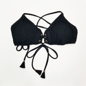 Victoria's Secret black Ruched bathing suit top